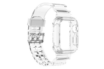 accessoires bracelet et montre connectée generique bracelet en silicone anti-rayures, anti-chutte pour votre apple watch series 8/7 41mm/6/5/4/se/se (2022) 40mm/3/2/1 38mm - transparent