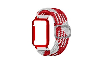 accessoires bracelet et montre connectée generique bracelet en nylon élastique tressé pour votre xiaomi mi band 7 pro - rouge blanc/rouge