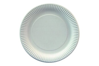 vaisselle papstar - assiette - taille 23 cm - rond - jetable - blanc (pack de 100)