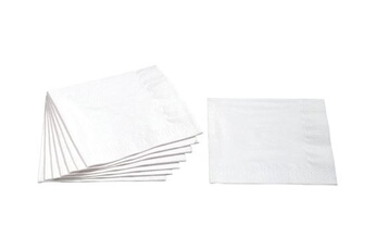 serviette de table papstar - serviette - taille 33 x 33 cm - jetable - blanc (pack de 250)