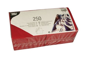serviette de table papstar - serviette - taille 33 x 33 cm - jetable - bordeaux (pack de 250)
