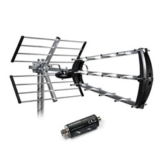 Metronic 415050 Antenne d'extérieur Trinappe amplifiée 55 dB - filtre 4G - UHF - 4K HD Metronic 415050 Antenne d'extérieur Trinappe amplifiée 55 dB - filtre 4G - UHF - 4K HD