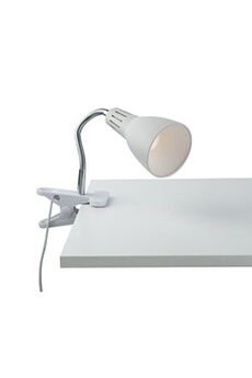 lampe à poser fan europe luce_ambiente_design - lampe de travail de table à pince réglable, blanc, e14