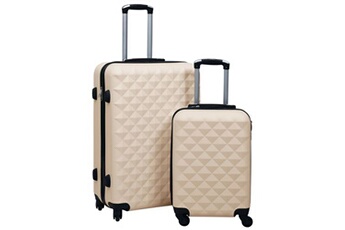 valise vidaxl ensemble de valises rigides 2 pcs doré abs