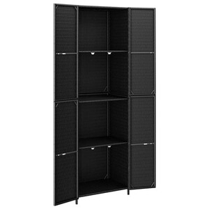 Armoire De Rangement Jardin 3 Étagères | 68x40x168 Cm | PVC/PP Gris Noir | Verrouillable | Pour Balcon, Patio