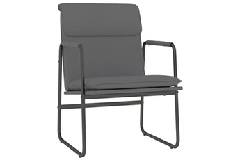 fauteuil de jardin vidaxl chaise longue gris 55x64x80 cm similicuir