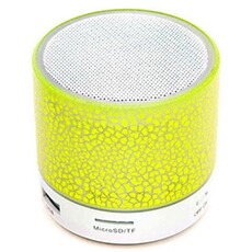Enceinte sans fil GENERIQUE Mini enceinte sans fil, haut-parleur apparence craquelée, LED BT, portable, ,Jaune pour iphone, samsung et xiaomi