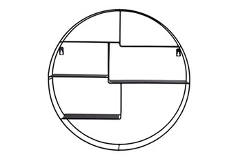 lapio - etagère murale circulaire 5 plateaux acier noir -