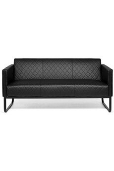 canapé lounge aruba black châssis noir simili-cuir 3 places noir