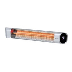 Radiateur infrarouge - Dark Wave - Chauffage électrique - 2000W - Radiateur électrique - IP65 - Minuterie 24 - Aluminium argenté