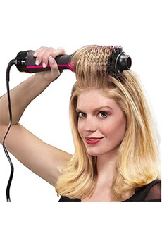 One Step sèche cheveux et volumateur,Salon Air Chaud Paddle Brosse à cheveux Générateur d'ions négatifs à lisser bigoudi Styler Noir