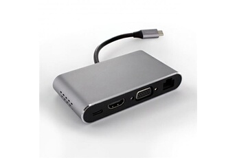 Connectique Audio / Vidéo Metronic Adaptateur USB-C 8 en 1 HDMI, RJ45, USB-A, VGA, SD/micro SD, USB-C