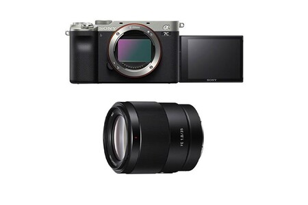 Appareil photo hybride Sony ALPHA 7C SILVER + FE 35mm f/1.8