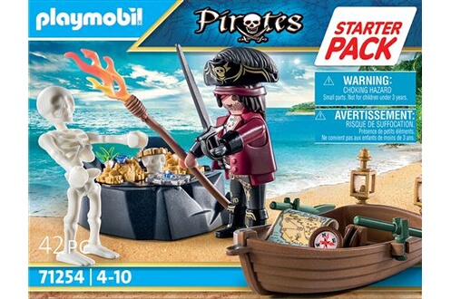 Playmobil PLAYMOBIL Pirates 71254 Starter Pack Pirate et barque
