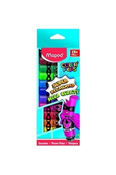 autres jeux créatifs maped color'peps super pigmented - peinture - peinture à tempera - couleurs assorties (pack de 12)