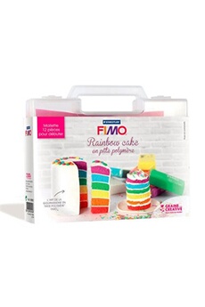 autres jeux créatifs fimo mallette rainbow cake en pâte polymère