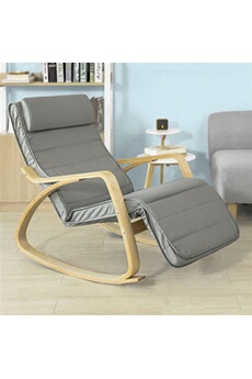 chaise sobuy fst16-dg fauteuil à bascule avec repose-pied rocking chair fauteuil relax