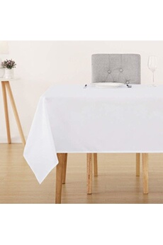 nappe de table deconovo nappe rectangulaire anti tâche deco doux imperméable pour table 130x160 cm blanc