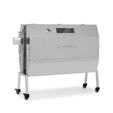 Barbecue pour cochon - Sauenland Pro XL - Broche pour cochon - Moteur 15W - Rôtissoire - Thermomètre - Roulettes - Acier inoxydable