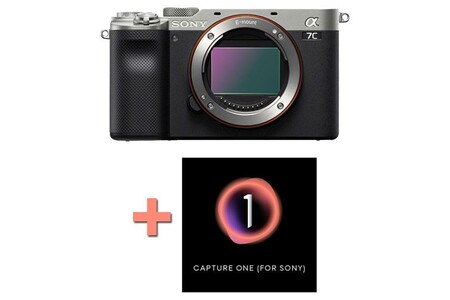 Appareil photo hybride Sony alpha 7c silver + logiciel capture one