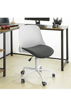 chaise sobuy fst87-w chaise de bureau ergonomique dossier pliant fauteuil pivotant chaise pour