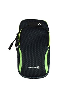 sac et housse de running swissten brassard sport avec 2 pochette zippées néoprène anti-transpirant noir