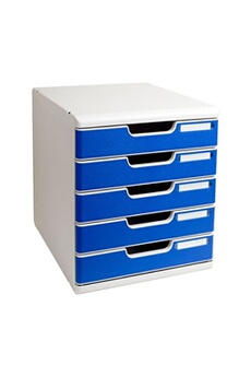 armoire de bureau exacompta module de classement modulo a4, 5 tiroirs, bleu