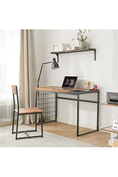 armoire de bureau sobuy fwt60-n set de 1 bureau + 1 chaise ensemble bureau et chaise table de travail avec 2