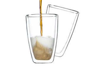 tasse et mugs hi ensemble de verres à latte macchiato 2 pcs 400 ml transparent