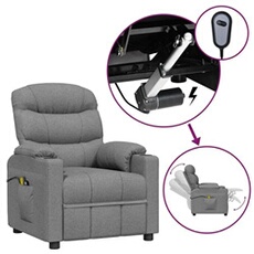 Fauteuil électrique de massage Gris clair Tissu