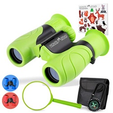 Jumelles pour enfants - Norsjo Montestivo - Kit de jumelles - Grossissement 8x - Kit d'exploration - Avec boussole et sac à dos - Plastique