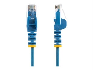 Cable reseau Ethernet RJ45 Cat6 de 1 m - Cordon de brassage mince Cat 6 UTP sans crochet - Fil Gigabit bleu (N6PAT100CMBLS) - Cordon de raccordement