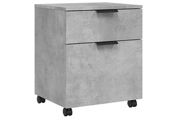 armoire de bureau vidaxl classeur mobile avec roues gris béton 45x38x54 cm