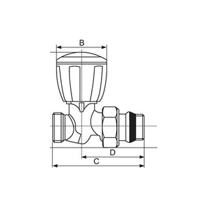 Robinet Droit Giacomini R422TG 1/2 - Thermostatable, Pression Max 16 Bar - Pour Radiateur, Chauffage - Avec Capuchon De Protection