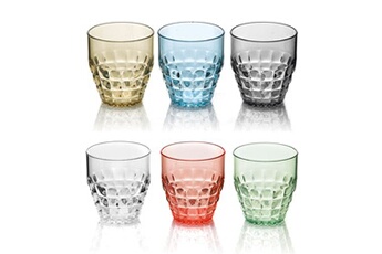 verrerie guzzini set de 6 verres bas 35cl tiffany bas - - multicolore - plastique