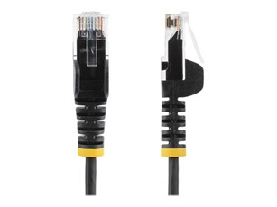Cable reseau Ethernet RJ45 Cat6 de 3 m - Cordon de brassage mince Cat 6 UTP sans crochet - Fil Gigabit noir (N6PAT300CMBKS) - Cordon de raccordement
