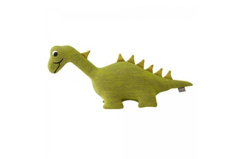 animal en peluche sevira kids peluche en coton tricot- dinosaure vert
