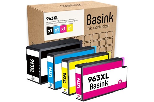 Cartouche d'encre GENERIQUE Basink Cartouche d'encre Compatible avec HP  963XL Pack 4 pour HP Officejet Pro 9010, 9012, 9015, 9016, 9019, 9020,  9022, 9025
