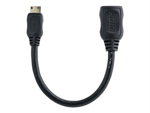Câble HDMI haute vitesse 13 cm - HDMI vers HDMI Mini - F/M - Adaptateur HDMI - HDMI femelle pour 19 pin mini HDMI Type C mâle - 1.3 cm - blindé -