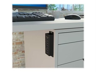 Hub USB 3.0 Alimenté de 4 ports avec Station de Recharge de 3 ports USB (2 x 1A, 1 x 2A) - Boîtier en Métal à Fixation Murale - Concentrateur (hub) -