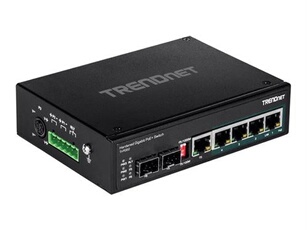 TI-PG62 - Commutateur - non géré - 4 x 10/100/1000 (PoE+) + 1 x SFP Gigabit partagé + 1 x Gigabit SFP + 1 x 10/100/1000 partagé - Montage sur rail