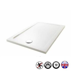 Receveur De Douche Extra Plat Flight - Rectangle Antidérapant 140x90 Cm, Traitement Antibactérien, Design Intégré Au Sol