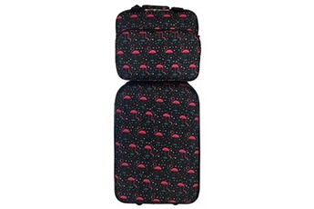 set de 2 valises david jones set de valises rose et noir - imprimé flamant - ba40132