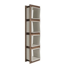 Etagère de noyer et cubes gris 3027C, 50 x 41 x 200 cm. -