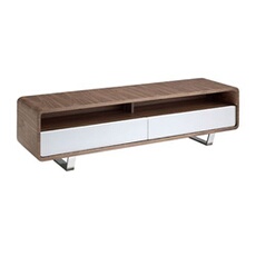 Meuble TV en bois et acier chromé 3046C, 150 x 40 x 40 cm. -