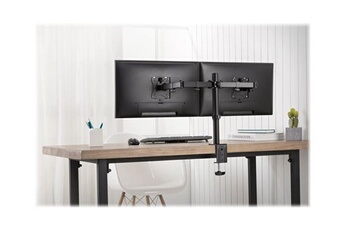 meubles tv digitus da-90400 - pied - pour 2 écrans lcd - acier - noir mat - taille d'écran : 15"-32" - support pour ordinateur de bureau