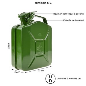 GELG Bidon D'Essence Métal 20L Avec Pompe Manuelle - Robuste Et Sécurisé Pour Carburant