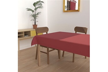 nappe de table soleil d'ocre nappe anti-tâches rectangle 140x240 cm alix rouge, par