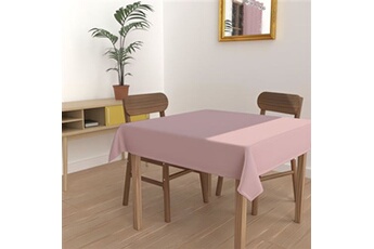 nappe de table soleil d'ocre nappe anti-tâches carrée 180x180 cm alix rose, par