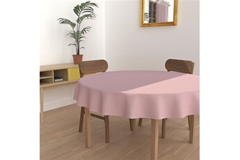 nappe de table soleil d'ocre nappe anti-tâches ronde 180 cm alix rose, par